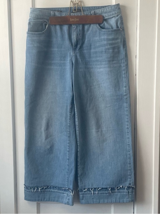 Talbots Denim - Talbots Wide Leg Jeans w/ Elvis Cuff (raw hem) size 12P $30